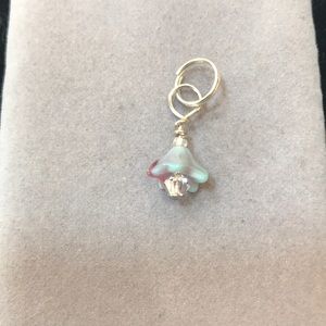Cute flower charm with clear stone center